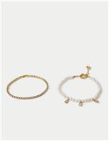 18k Gold Plated Pearl Bracelet