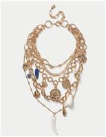 Tusk Mega Charm Multi Row Necklace
