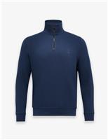 Boss Zetrust Pure Cotton Funnel Neck Half Zip Sweatshirt Dark Green