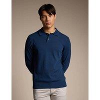 Boss Cotton Rich Polo Shirt Navy