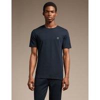 Boss Pure Cotton Logo T-Shirt Navy