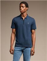 Cotton Rich Half Zip Polo Shirt