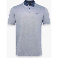 Boss Pure Cotton Pique Tipped Collar Polo Shirt Navy