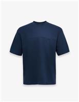 Boss Cotton Rich Pique T-Shirt Grey
