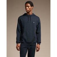 Boss Wetalk Pure Cotton Logo Hoodie Navy