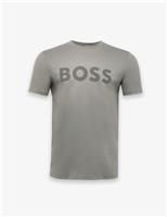 Boss Thinking 1 Pure Cotton Crew Neck T-Shirt Beige