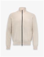 Wool Blend Funnel Neck Zip Up Jumper