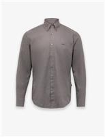 Boss Ricoplus Regular Fit Cotton Rich Checked Oxford Shirt Black