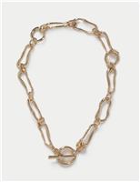Wave Link T-Bar Chain Necklace