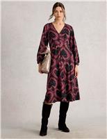 Jersey Sparkle Heart Print V-Neck Tea Dress