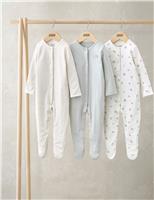 3 Pack Pure Cotton Mushroom Sleepsuits (0-24 Mths)