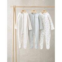 Mamas & Papas 3 Pack Pure Cotton Mushroom Sleepsuits (0-24 Mths) Multi
