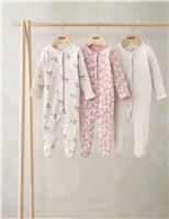 3pk Pure Cotton Printed Sleepsuits (0-24 Mths)