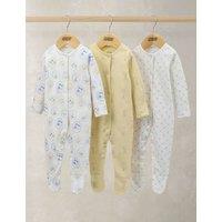Mamas & Papas 3 Pack Pure Cotton Printed Sleepsuits (0-24 Mths) Multi