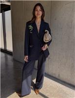 Pinstripe Wide Leg Trousers