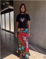 Printed Maxi Slip Skirt