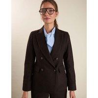 BAUKJEN Wool Rich Tailored Double Breasted Blazer Dark Brown