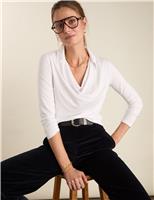 Jersey Collared Cowl Neck Top