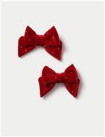 Christmas Red Velvet Bow Clips