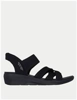 Skechers Arya - Cooling Off Wedge Sandals Black