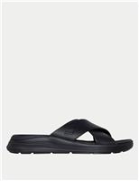 Skechers Sargo Denal Leather Sandals Black