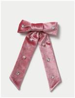 Christmas Pink Velvet Bow Clip
