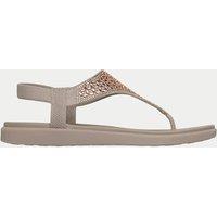 Skechers Meditation Luxe Embellished Sandals Taupe