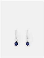 Sterling Silver Blue Drop Hoop Earrings