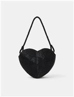 Beaded Heart Shoulder Bag