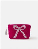 Velvet Sequin Bow Pouch