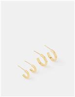 2 Pack 14ct Gold Plated Star Hoop Earrings