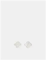 Sterling Silver Clover Stud Earrings