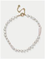 18ct Gold Plated Pearl Knot Necklace