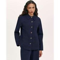 Finery London Ponte Jersey Collared Jacket Navy