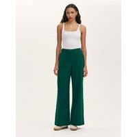 Finery London Jersey Wide Leg Trousers Green