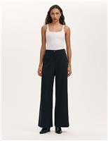 Finery London Jersey Wide Leg Trousers Black