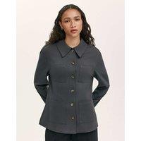 Finery London Ponte Jersey Collared Jacket Grey