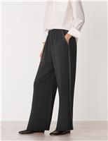 Crepe Stitch Detail Wide Leg Trousers