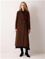 Pure Wool Collared Longline Duster Coat