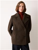 Wool Rich Herringbone Tailored Peacoat