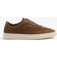Boss Suede Lace Up Trainers Beige