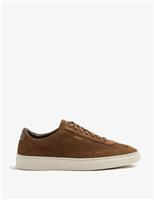Boss Suede Lace Up Trainers Beige