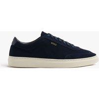 Boss Suede Lace Up Trainers Navy