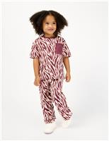 Pure Cotton Printed Short Sleeve Pyjamas (2-8 Yrs)