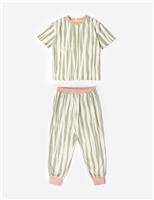 Pure Cotton Striped Short Sleeve Pyjamas (2-8 Yrs)
