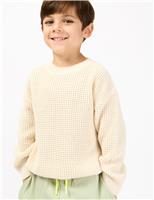 Cotton Rich Slouchy Crew Neck Jumper (2-8 Yrs)