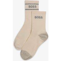 Boss 2 Pack Cotton Rich Glitter Ankle High Socks White