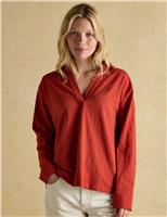 Pure Cotton Collared Slub Top