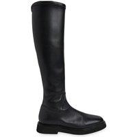 Whistles Leather Block Heel Knee High Boots Black