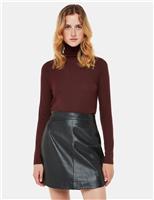 Whistles Ribbed Polo Top Burgundy